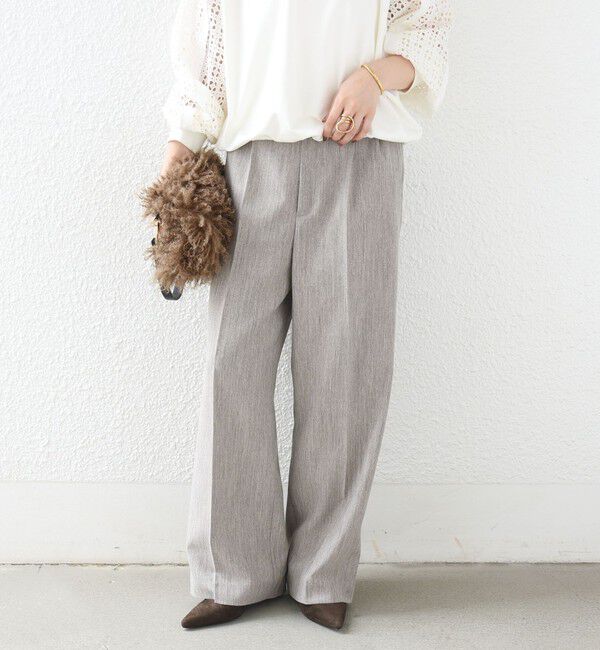 SHIPS for women「〈洗濯機可能〉FUNCTION セミ ワイド パンツ 26AW」|スラックス|