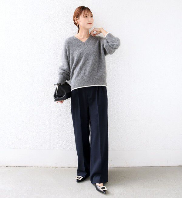 SHIPS for women「〈洗濯機可能〉FUNCTION セミ ワイド パンツ 26AW」|スラックス|