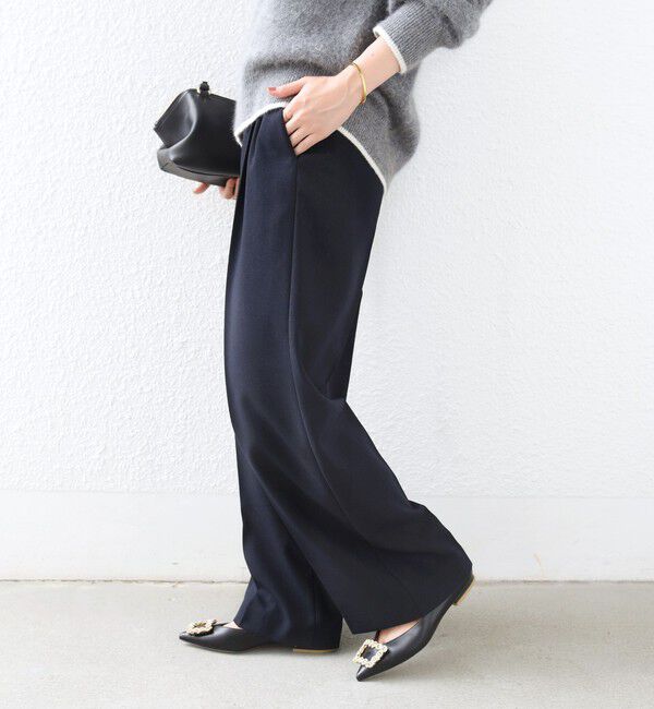SHIPS for women「〈洗濯機可能〉FUNCTION セミ ワイド パンツ 26AW」|スラックス|