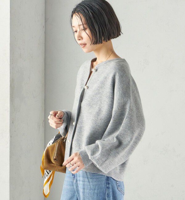 SHIPS for women「《一部追加予約》強縮 ウール パール ニット ジャケット」|カーディガン|