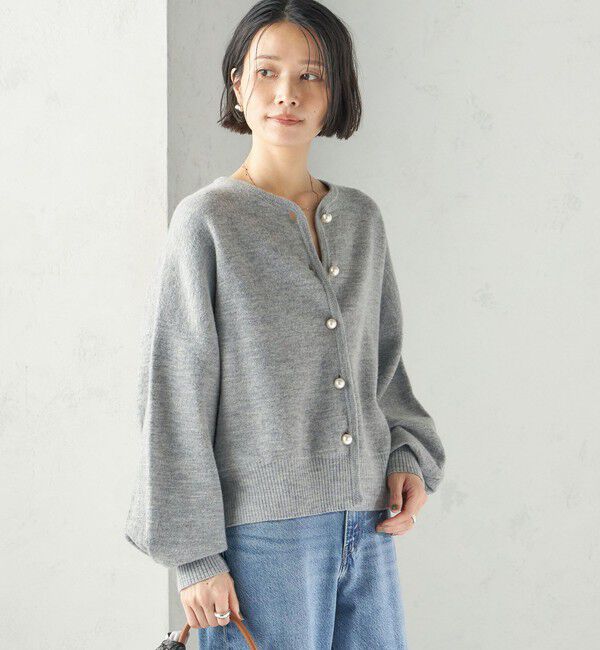 SHIPS for women「《一部追加予約》強縮 ウール パール ニット ジャケット」|カーディガン|