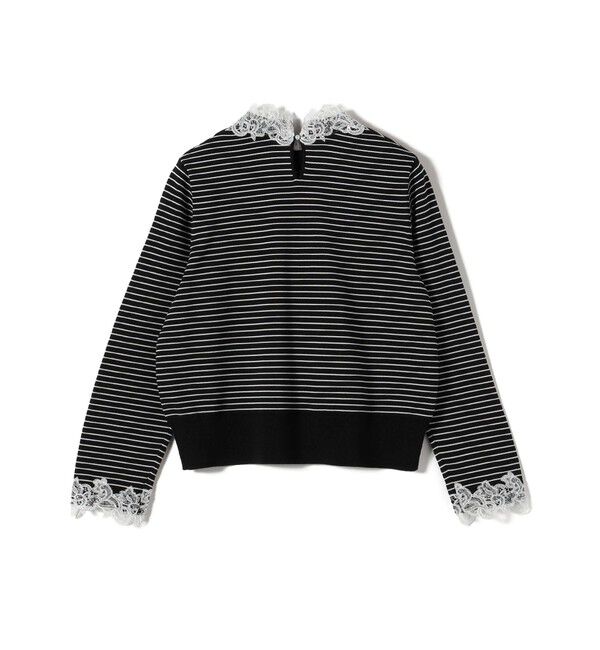 SHIPS for women「〈手洗い可能〉レース パールモチーフ コンビ プルオーバー」|ニット・セーター|