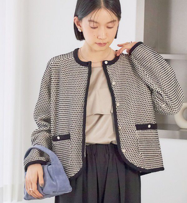SHIPS for women「《予約》〈手洗い可能〉ジャカード モール カーディガン 26AW」|カーディガン|