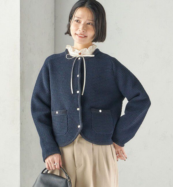 SHIPS for women「《予約》〈手洗い可能〉ジャカード モール カーディガン 26AW」|カーディガン|