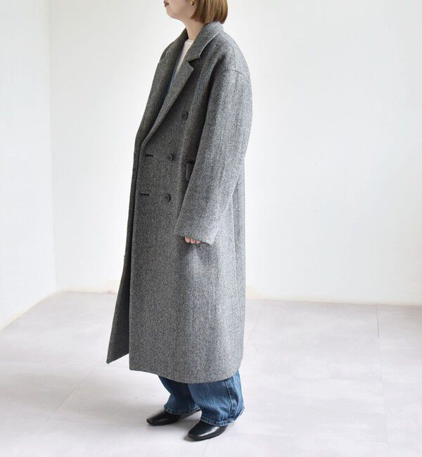quaranciel「《予約》フレンチメリノウール ダブルブレスト ロング コート」|チェスターコート|
