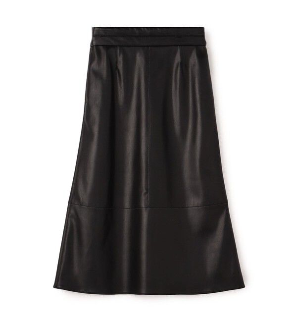 Ballsey「レザーライククロス トラペーズスカート」|台形|