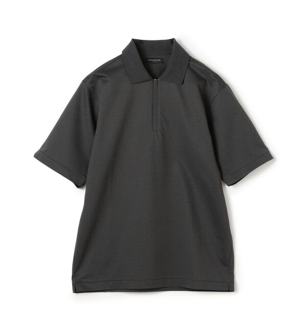 TOMORROWLAND MENS「コットンポリエステル ストレッチツイル ジップアップポロシャツ」|ポロシャツ|17 チャコールグレー