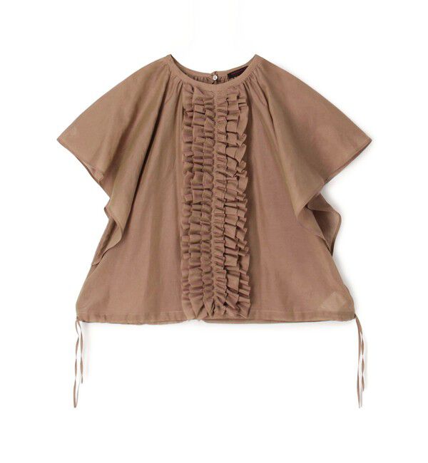 TOMORROWLAND collection「コットンシルクシャンブレー ラッフルブラウス」|シャツ・ブラウス|47 ブラウン