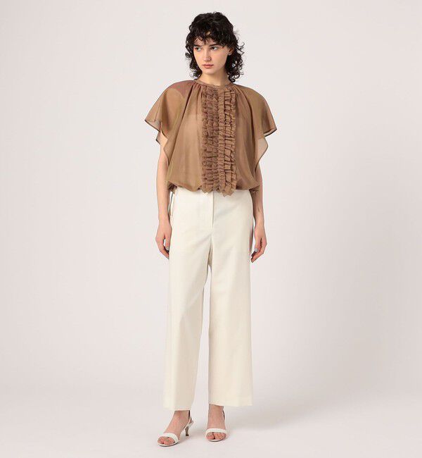 TOMORROWLAND collection「コットンシルクシャンブレー ラッフルブラウス」|シャツ・ブラウス|