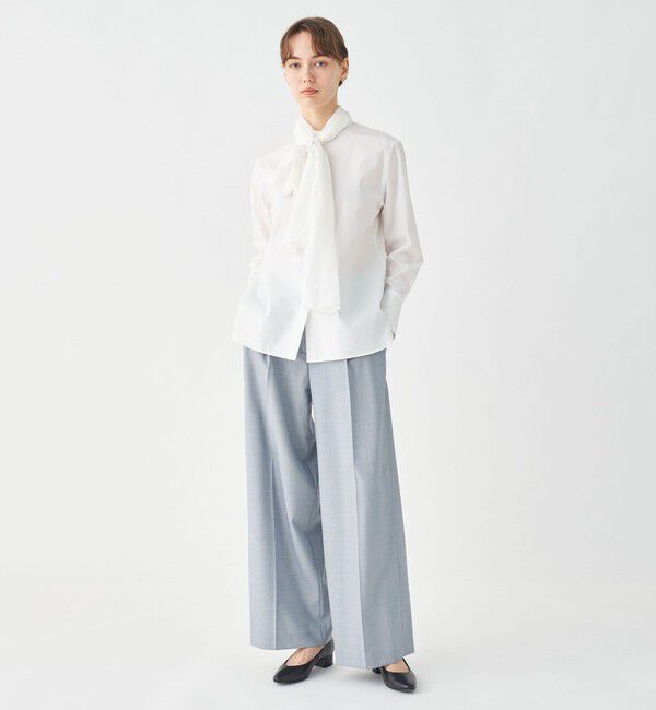 TOMORROWLAND collection「コンパクトブロード シフォンボウタイブラウス」|シャツ・ブラウス|