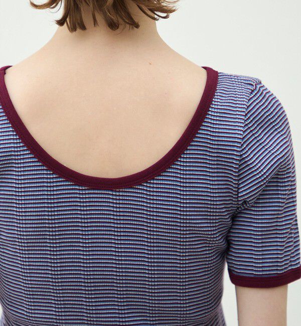 MACPHEE「シルキーボーダー ボートネックプルオーバー」|Tシャツ・カットソー|