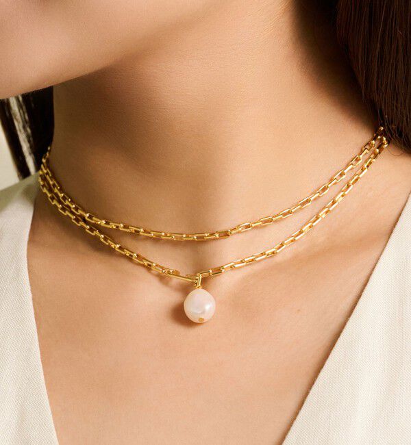 TOMORROWLAND GOODS「【別注】januka Chain w/Pearl ロングネックレス」|ネックレス|
