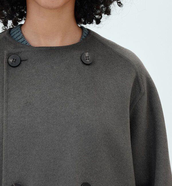 GALERIE VIE「【WEB先行予約】ウールダブルフェイス カラーレスロングコート」|ノーカラーコート|