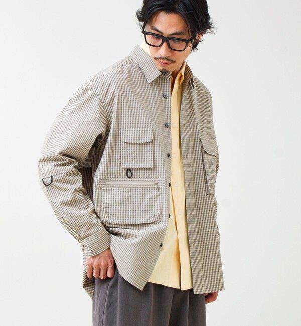 GLOSTER「【ギアディテール】チェック フィッシングシャツ」|シャツ・ブラウス|ベージュ系その他