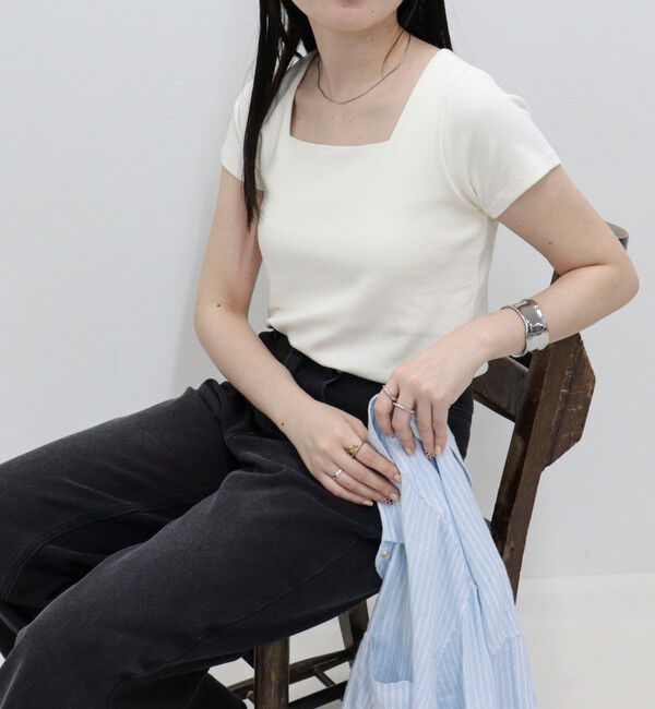 fredy emue「【@sora_522m企画】スクエアネックコンパクトTシャツ」|Tシャツ・カットソー|