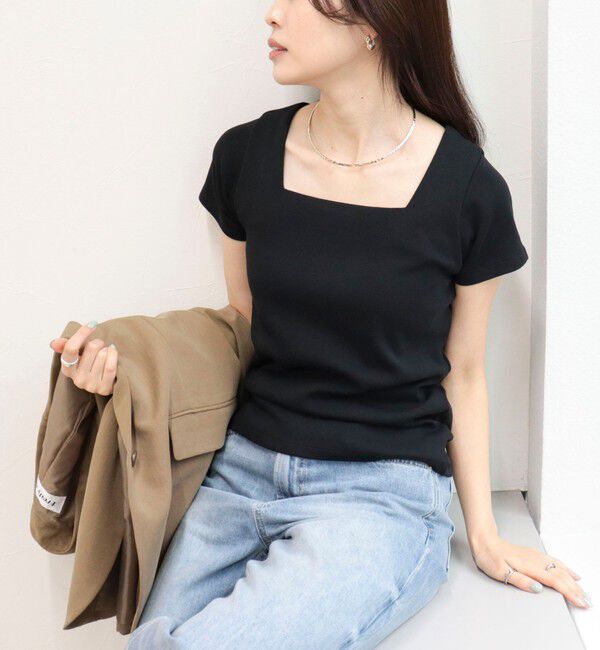 fredy emue「【@sora_522m企画】スクエアネックコンパクトTシャツ」|Tシャツ・カットソー|
