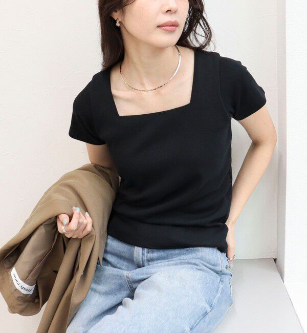 fredy emue「【@sora_522m企画】スクエアネックコンパクトTシャツ」|Tシャツ・カットソー|