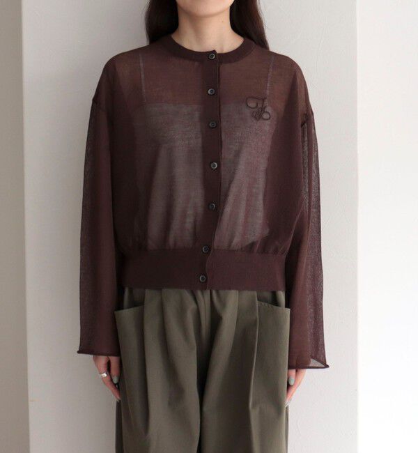 fredy emue「刺繍入りシアーニットカーディガン」|カーディガン|