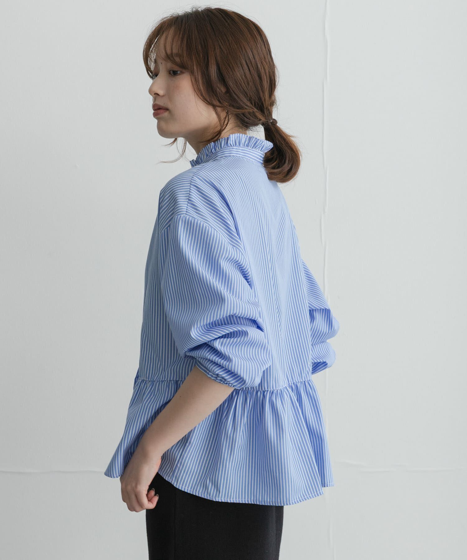 Sonny Label 「『WEB限定』スタンドカラーフリルペプラムブラウス」|シャツ・ブラウス|