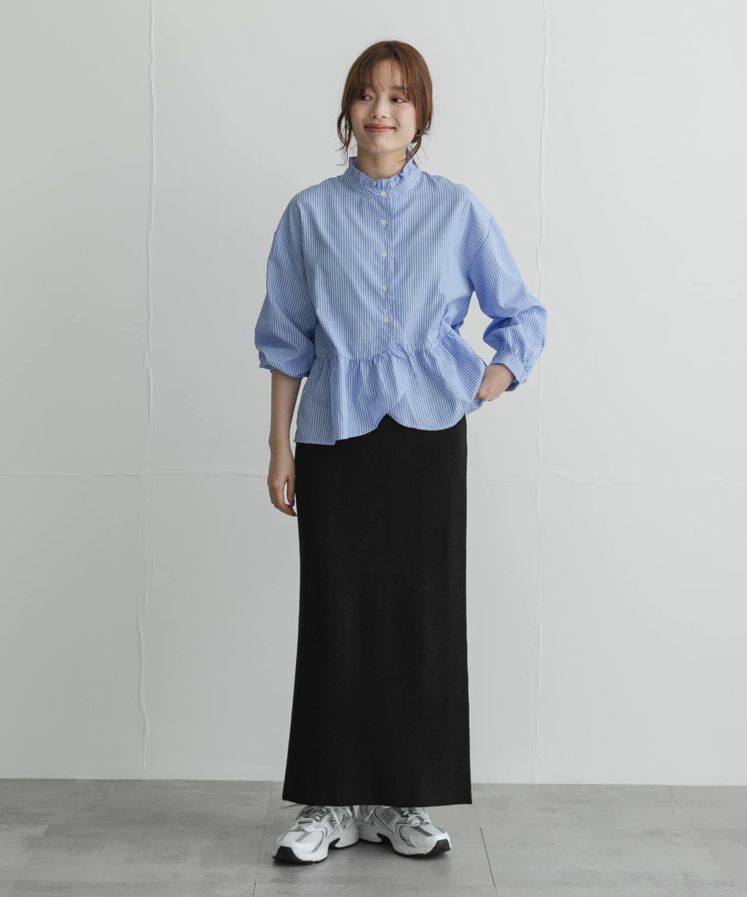 Sonny Label 「『WEB限定』スタンドカラーフリルペプラムブラウス」|シャツ・ブラウス|