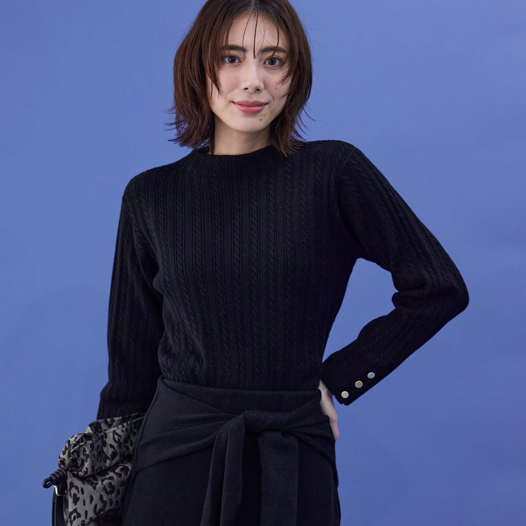 grove「【毛玉軽減】すっきり美人見え ケーブルニット」|ニット・セーター|