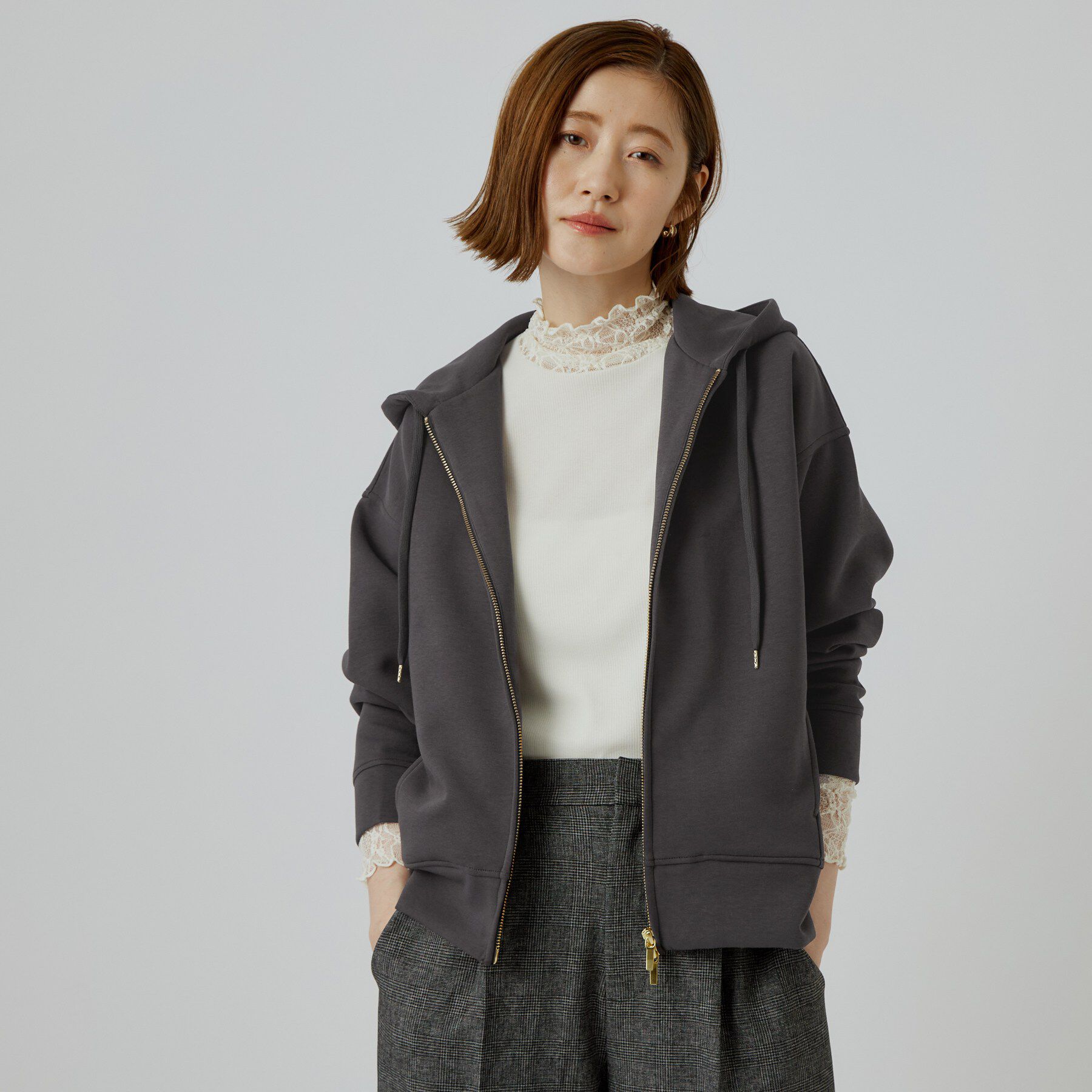 grove「【きれいめに着こなせる】大人のダンボールフードパーカ」|パーカー|