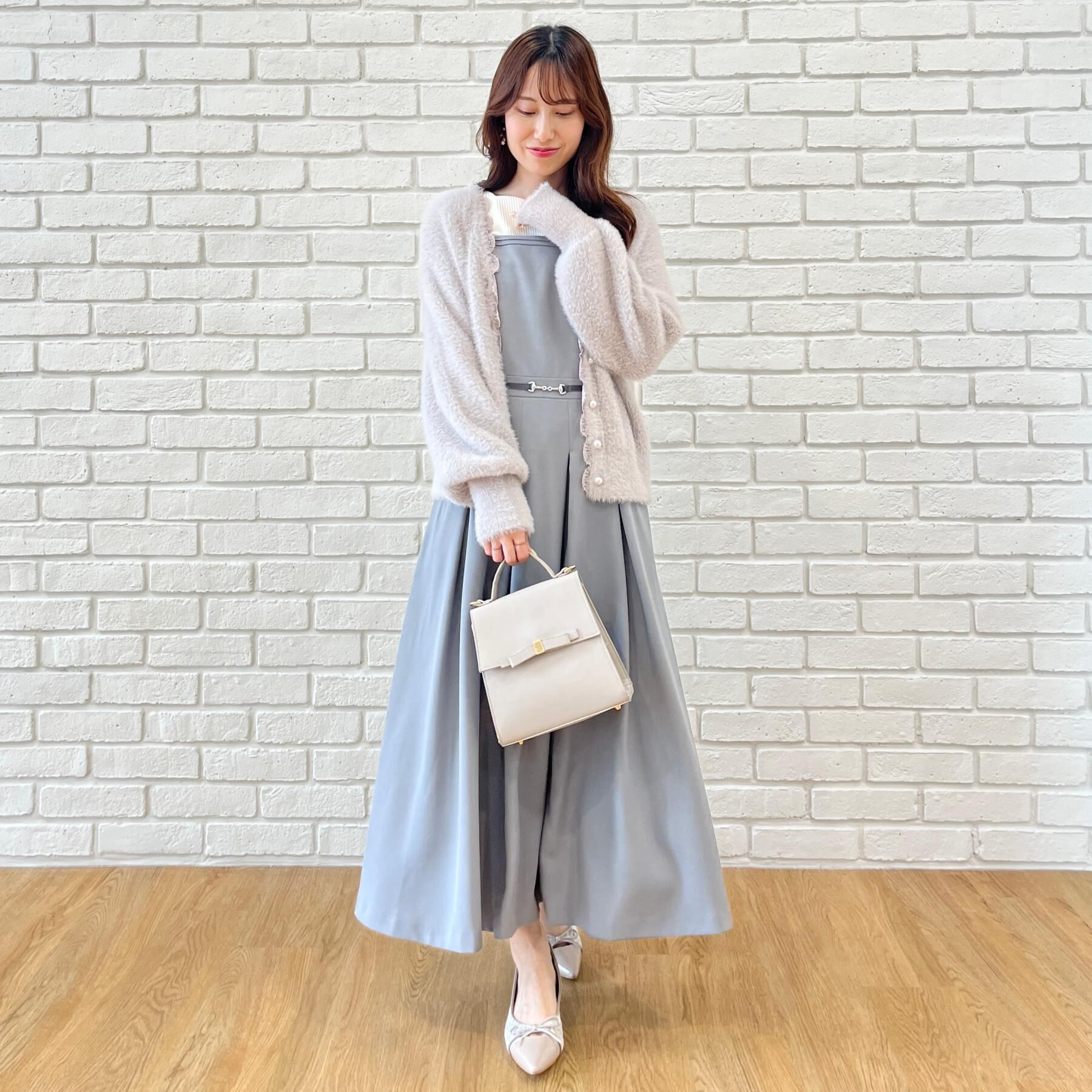 Couture broach「【ふわふわフェザー】前後2WAY ニットカーディガン」|カーディガン|
