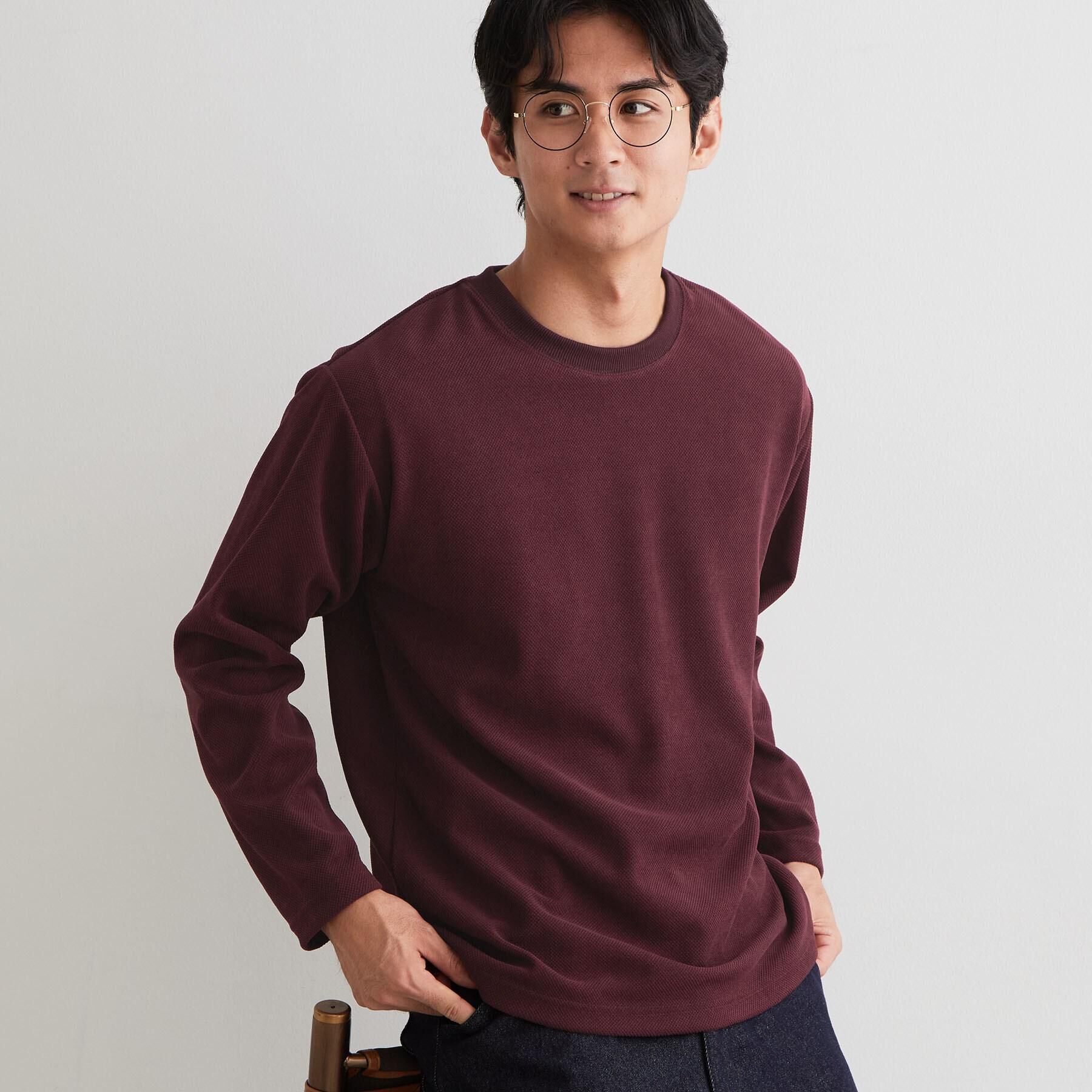 THE SHOP TK「【洗濯機OK】カノコ編み 長袖Tシャツ」|Tシャツ・カットソー|