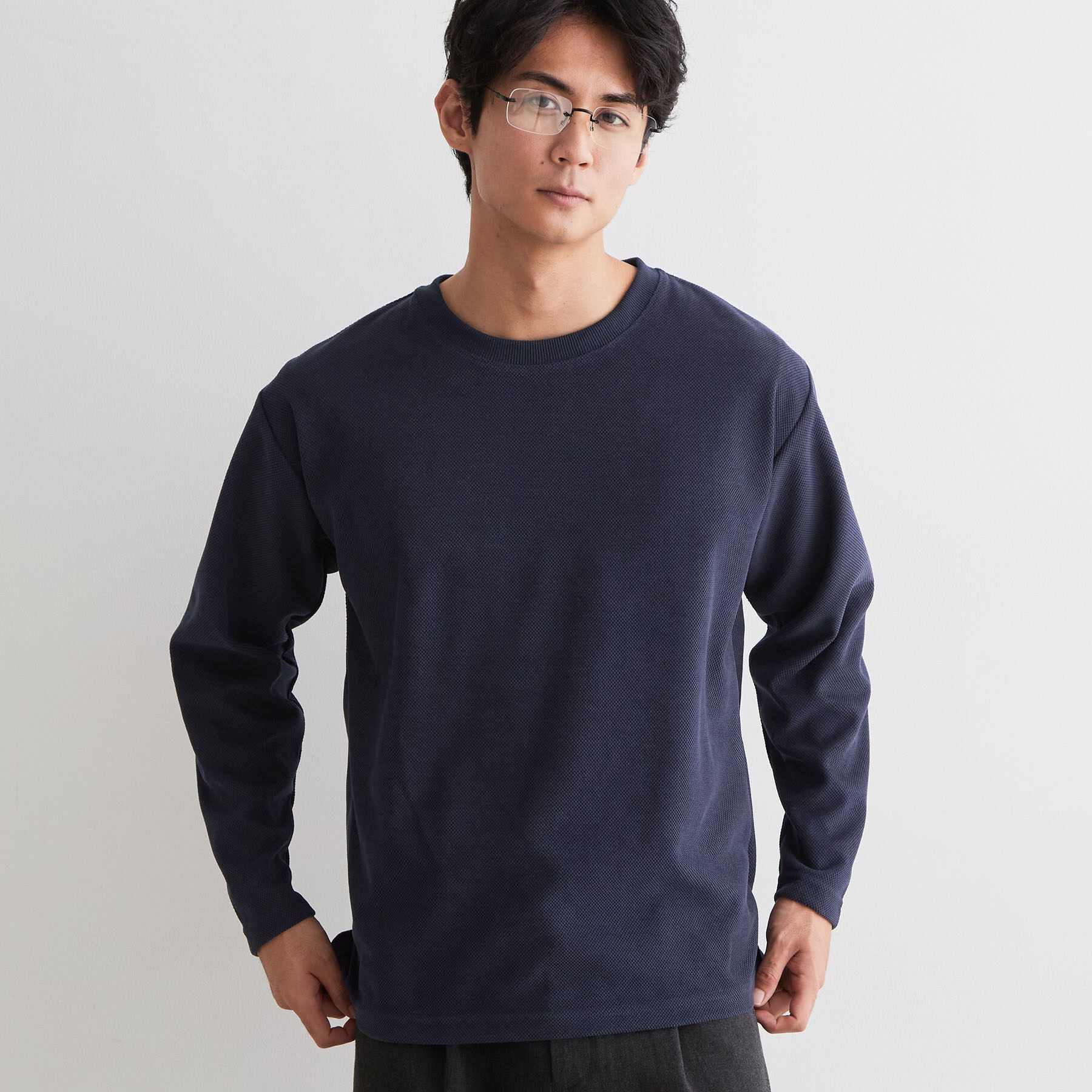 THE SHOP TK「【洗濯機OK】カノコ編み 長袖Tシャツ」|Tシャツ・カットソー|