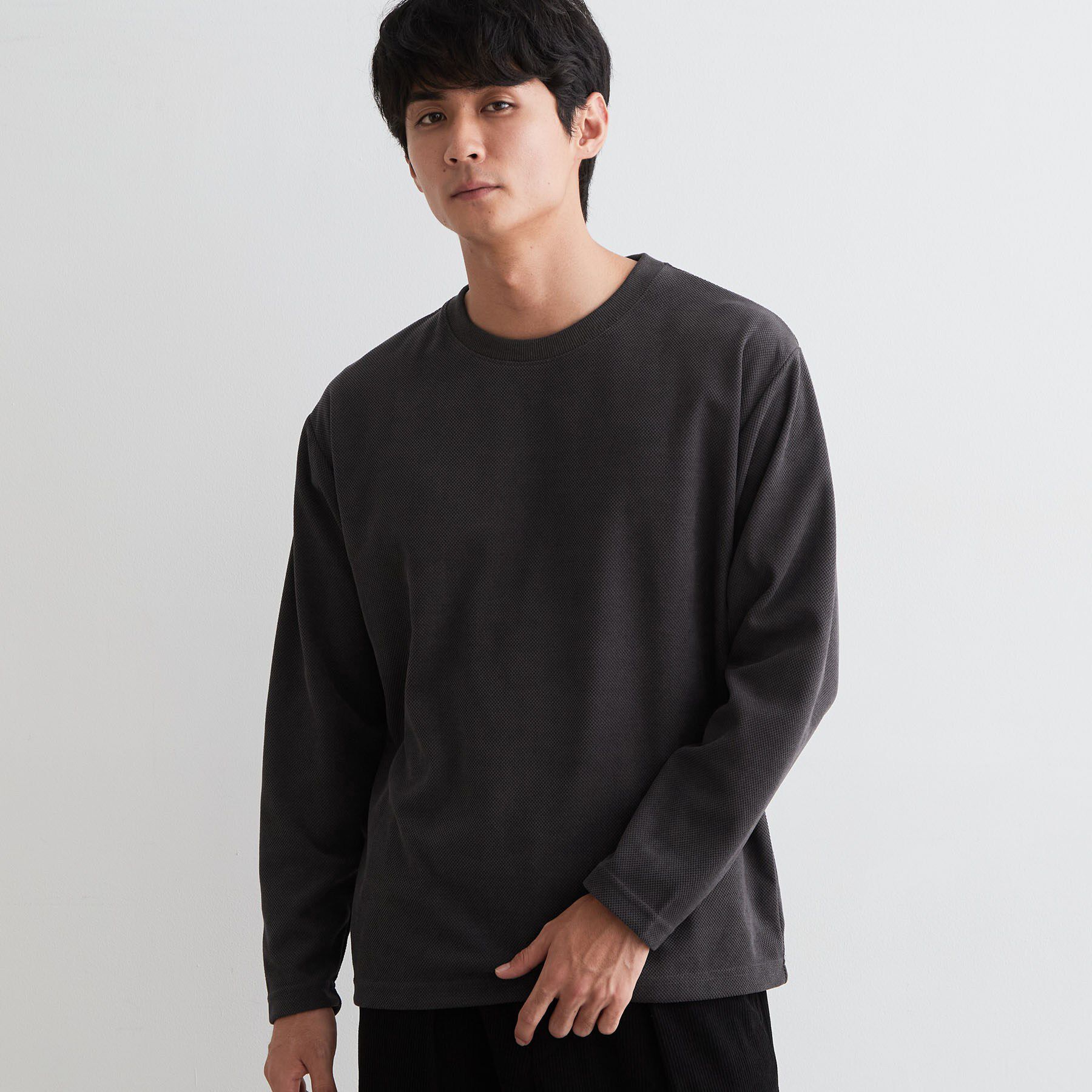THE SHOP TK「【洗濯機OK】カノコ編み 長袖Tシャツ」|Tシャツ・カットソー|