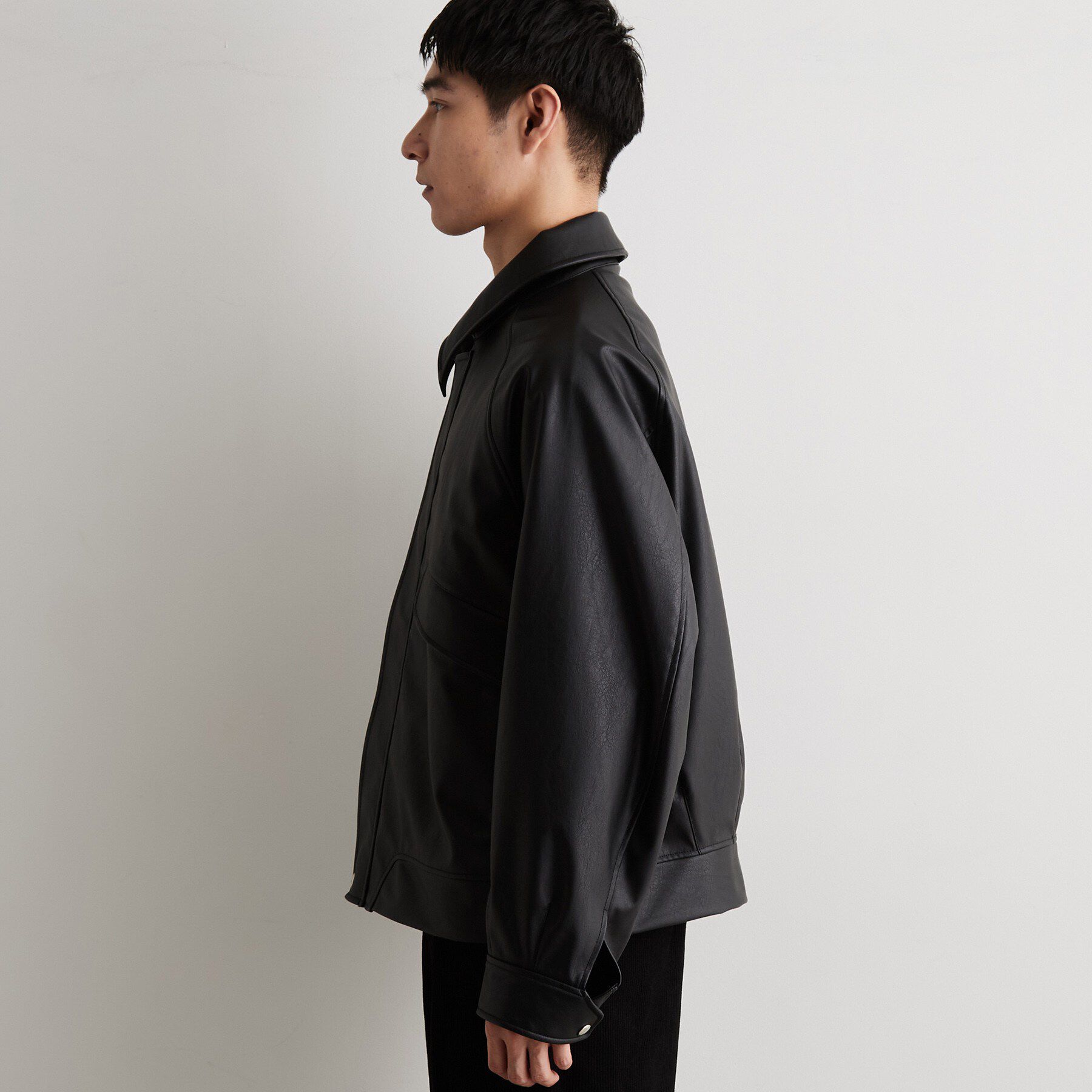 THE SHOP TK「合成皮革 ビッグシルエットブルゾン」|ブルゾン・スタジャン|