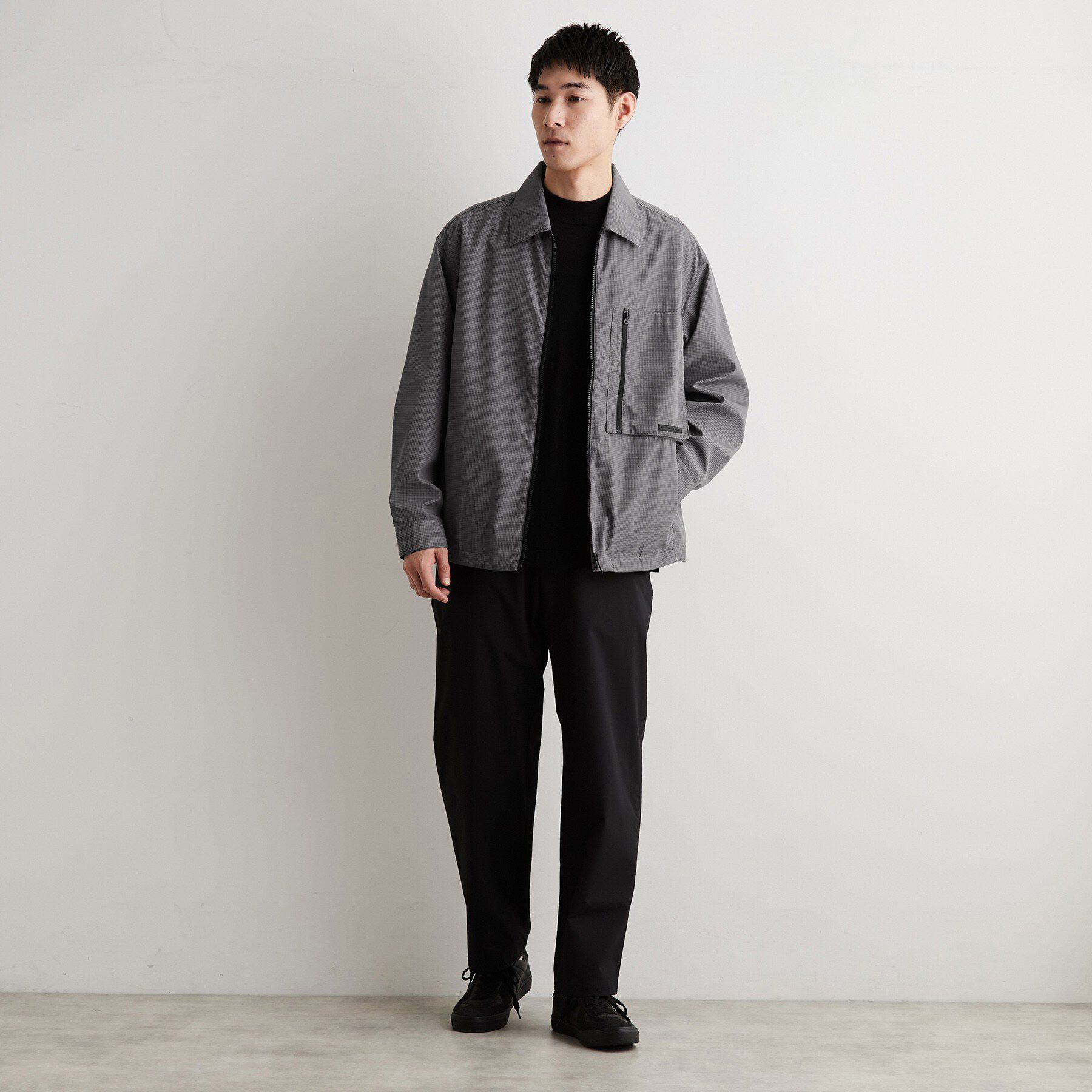 THE SHOP TK「チェック柄 ジップアップブルゾン」|ブルゾン・スタジャン|
