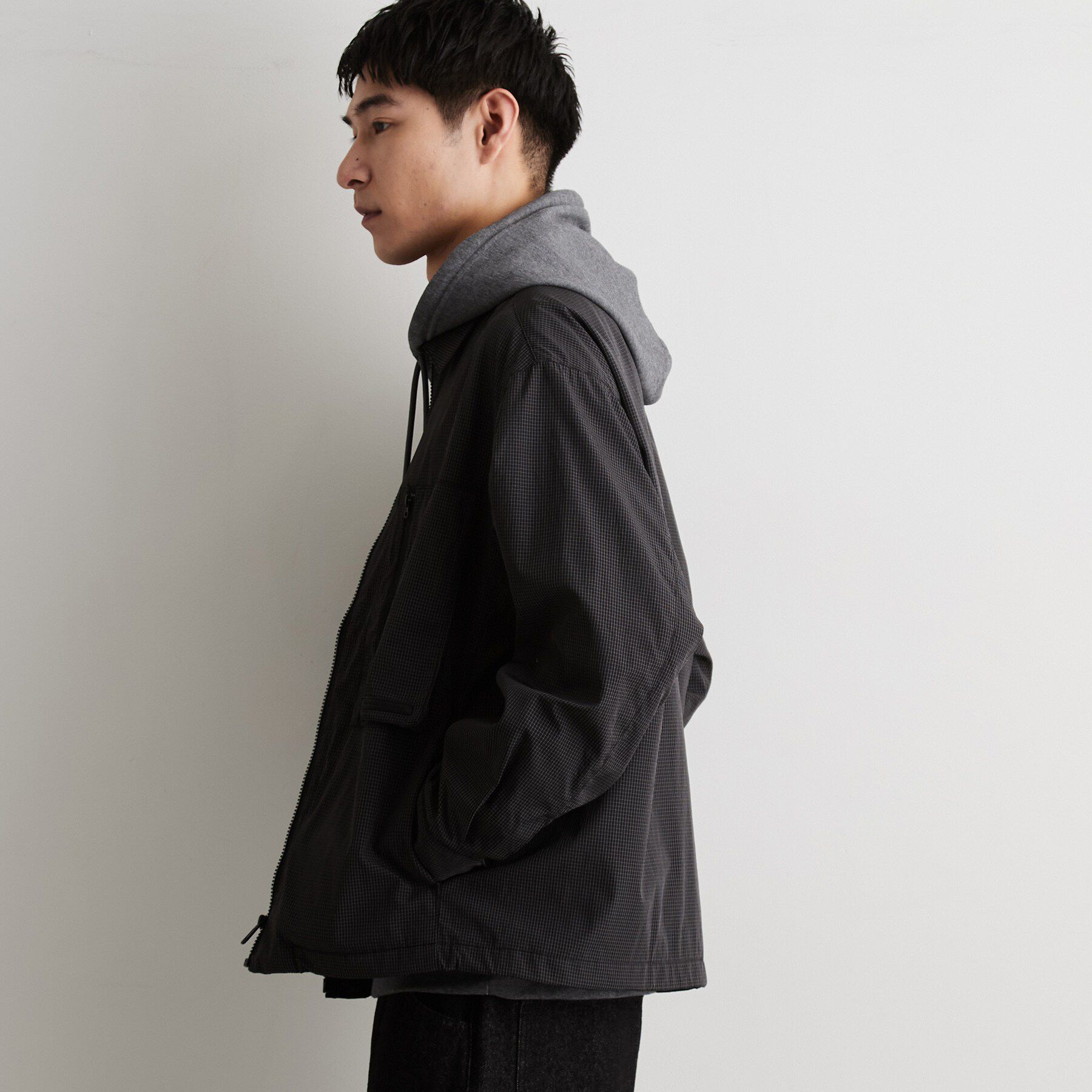 THE SHOP TK「チェック柄 ジップアップブルゾン」|ブルゾン・スタジャン|