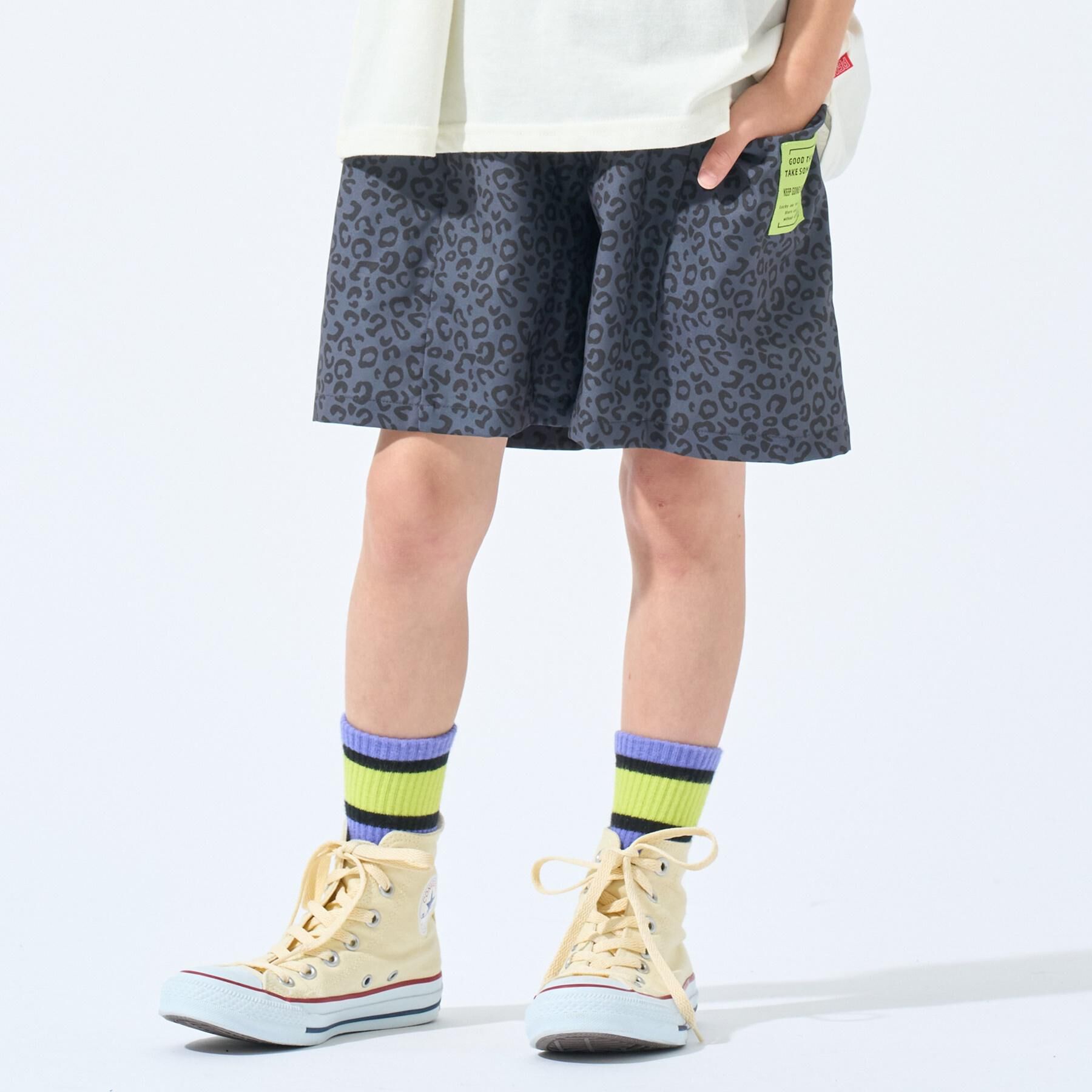 SHOO･LA･RUE「【100-150cm/撥水】サイドポケット総柄ハーフパンツ」|その他|