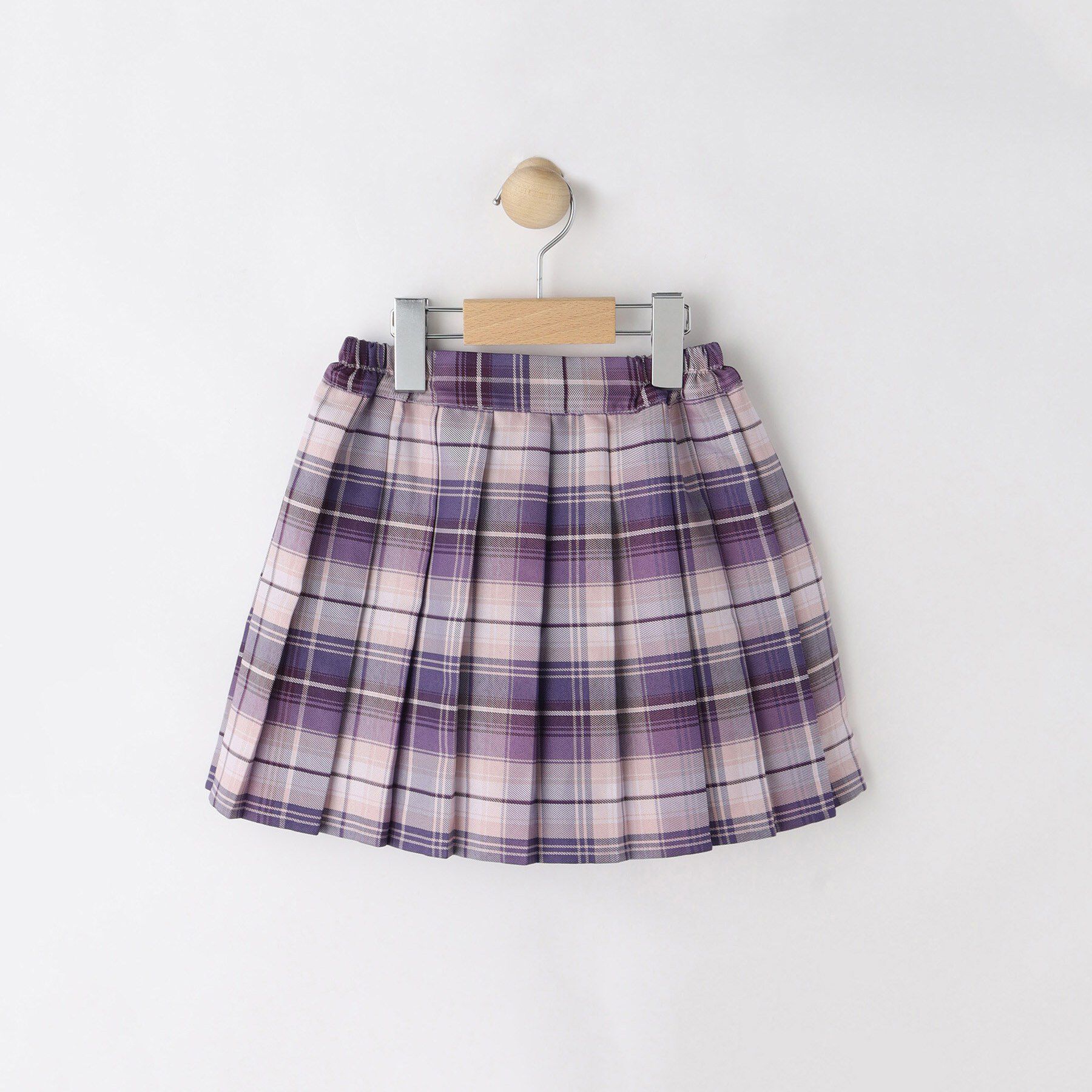 SHOO･LA･RUE「【110-140cm】チェックプリーツスカート」|スカート|ラベンダー(180)