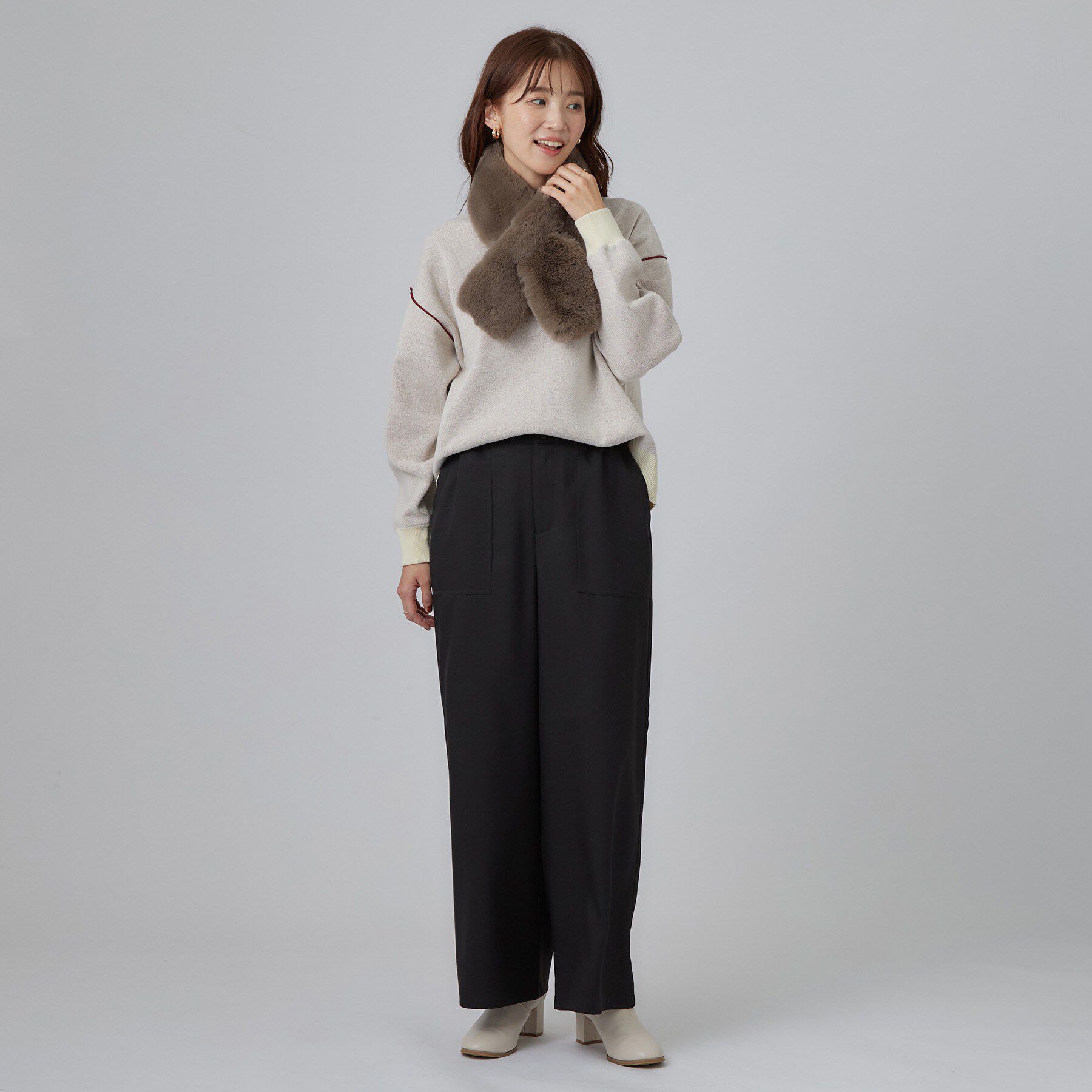 SHOO･LA･RUE「フェイクファー差し込みマフラー」|ストール|