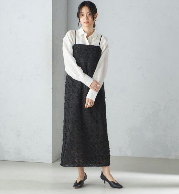 SHIPS for women「little black: パールモチーフ ウェーブ カット パンプス」|パンプス|