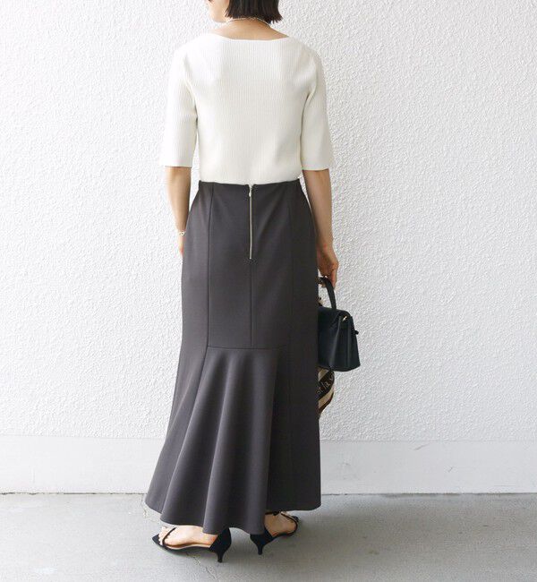 SHIPS for women「〈手洗い可能〉ニット ジョーゼット バック マーメイド スカート」|スカート|