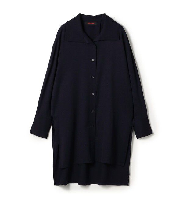 CABaN「ウールツイル ハイネックロングシャツワンピース」|ワンピース|