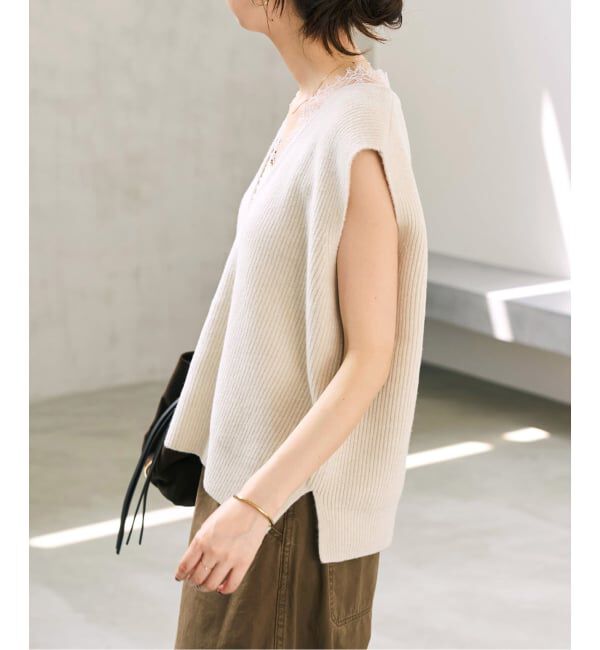 Spick and Span「《一部店舗+WEB限定》レースニットベスト」|ベスト・ジレ|