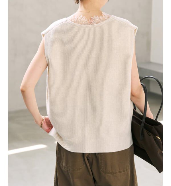 Spick and Span「《一部店舗+WEB限定》レースニットベスト」|ベスト・ジレ|