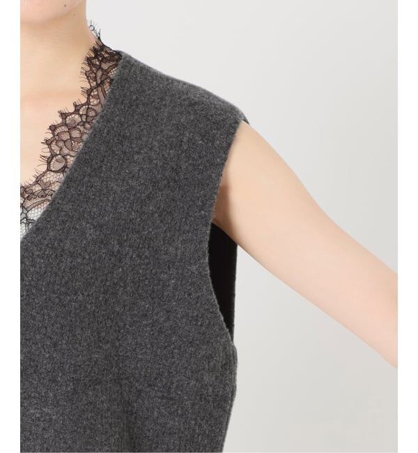 Spick and Span「《一部店舗+WEB限定》レースニットベスト」|ベスト・ジレ|