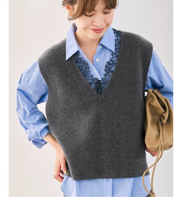 Spick and Span「《一部店舗+WEB限定》レースニットベスト」|ベスト・ジレ|