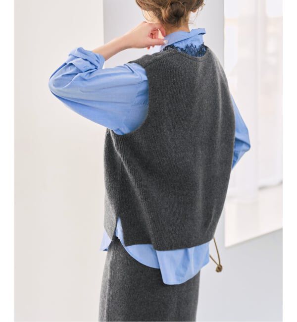 Spick and Span「《一部店舗+WEB限定》レースニットベスト」|ベスト・ジレ|