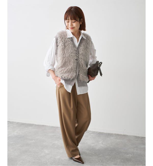 Spick and Span「フェイクファーコンビニットベスト」|ベスト・ジレ|
