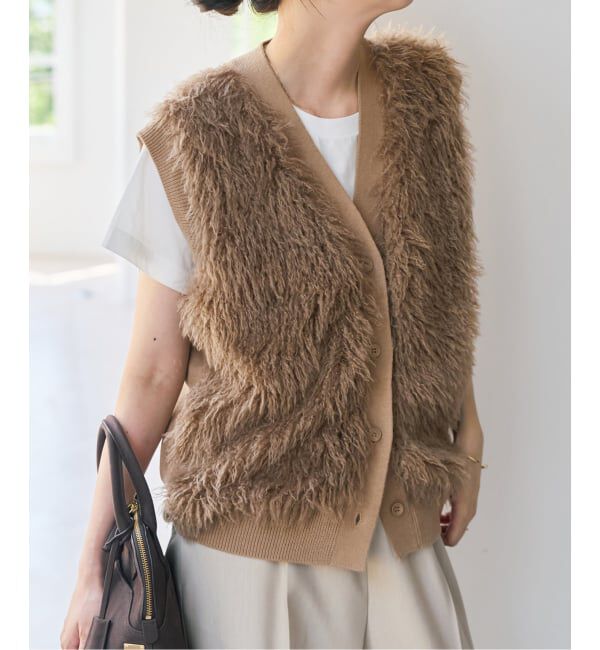 Spick and Span「フェイクファーコンビニットベスト」|ベスト・ジレ|
