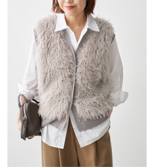 Spick and Span「フェイクファーコンビニットベスト」|ベスト・ジレ|