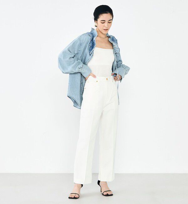 Rie Miller「【RM denim】スリットクロップドセンタープレスデニム」|デニム|