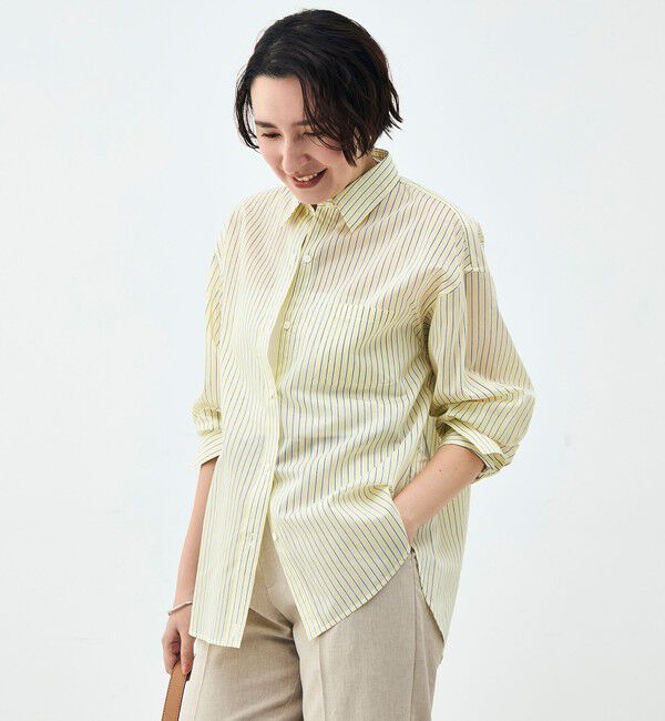 NOLLEY'S sophi「ウォッシャブルMARSALAシアーストライプ3WAYシャツ」|シャツ・ブラウス|