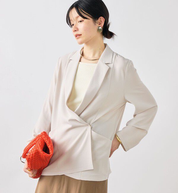 NOLLEY'S sophi「《セットアップ対応》ウォッシャブルエアリージョーゼットドレープライトジャケット」|テーラードジャケット|